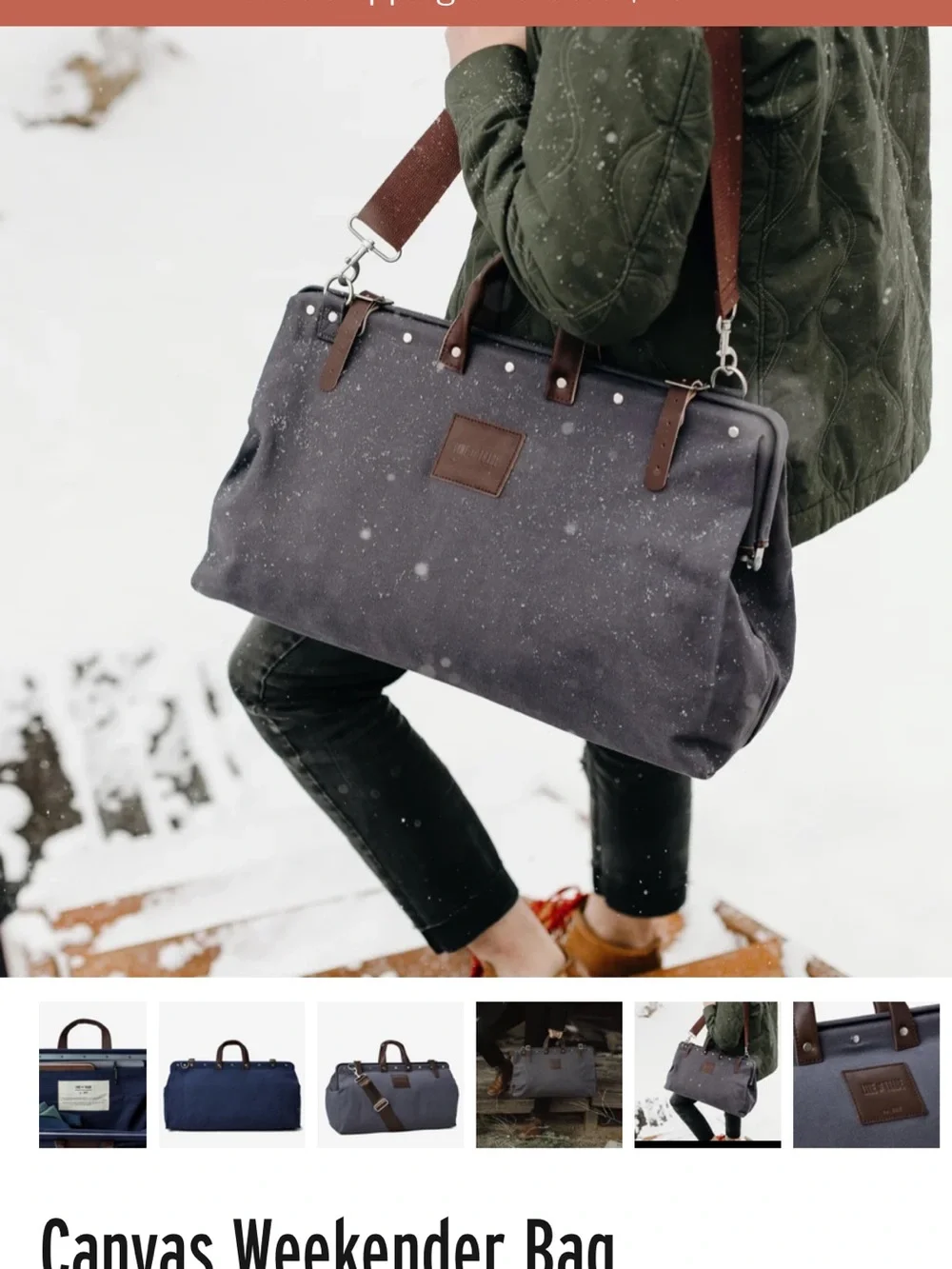Line of Trade Leather-Trim Navy Weekender MENS Canvas Carry on travel  Bag